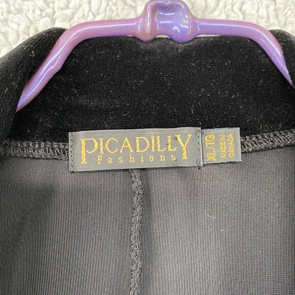 Vintage Picadilly Jacket Cardigan Women's Size XL Black Textured Fashions Office - Picture 2 of 8